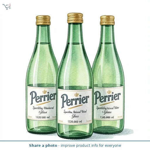 Perrier Sparkling Natural Mineral Water Glass 4x330ml