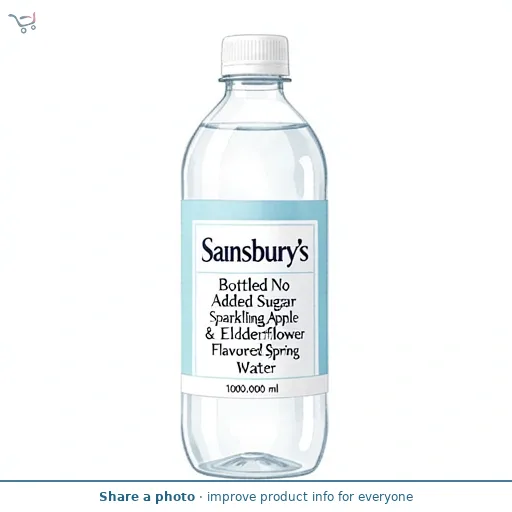 Sainsbury's Bottled No Added Sugar Sparkling Apple & Elderflower Flavoured Spring Water 1L