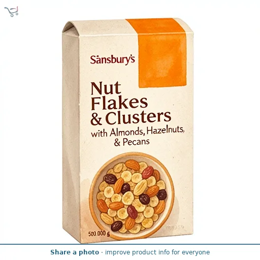 Sainsbury's Nut Flakes & Clusters with Almonds, Hazelnuts & Pecans 500g