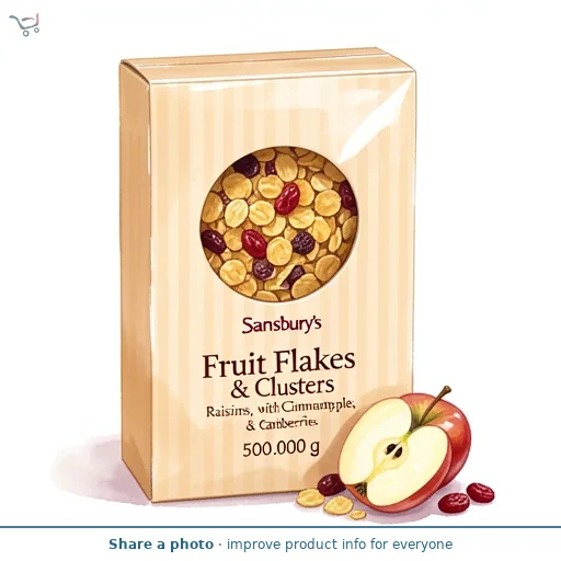 Sainsbury's Fruit Flakes & Clusters with Cinnamon, Raisins, Apple & Cranberries 500g