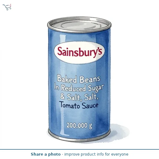 Sainsbury's Baked Beans In Reduced Sugar & Salt, Tomato Sauce 200g