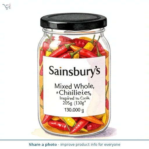Sainsbury's Mixed Whole Chillies, Inspired to Cook 205g (130g*)