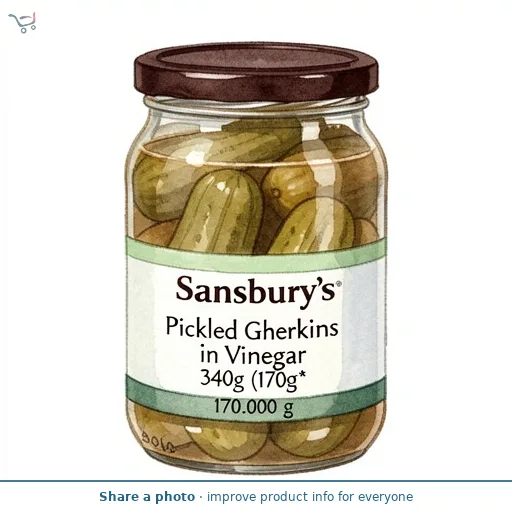 Sainsbury's Pickled Gherkins in Vinegar 340g (170g*)