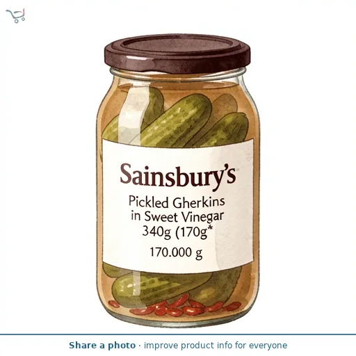 Sainsbury's Pickled Gherkins in Sweet Vinegar 340g (170g*)