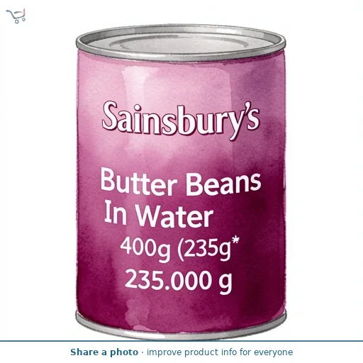 Sainsbury's Butter Beans In Water 400g (235g*)