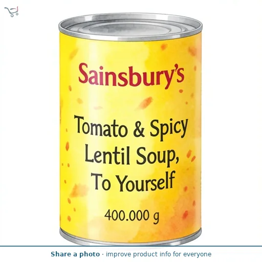 Sainsbury's Tomato & Spicy Lentil Soup, Be Good To Yourself 400g