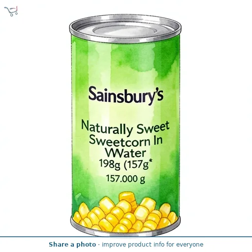Sainsbury's Naturally Sweet Sweetcorn In Water 198g (157g*)