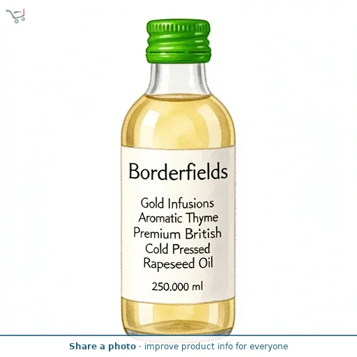 Borderfields Gold Infusions Aromatic Thyme Premium British Cold Pressed Rapeseed Oil 250ml