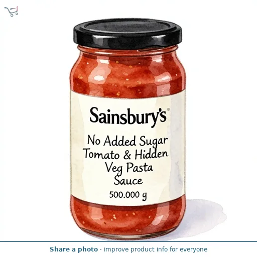 Sainsbury's No Added Sugar Tomato & Hidden Veg Pasta Sauce 500g
