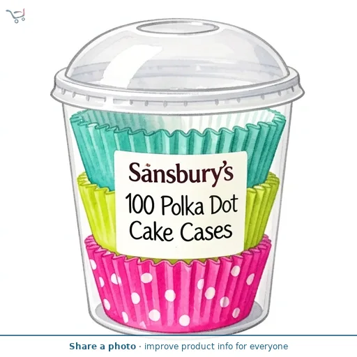 Sainsbury's 100 Polka Dot Cake Cases