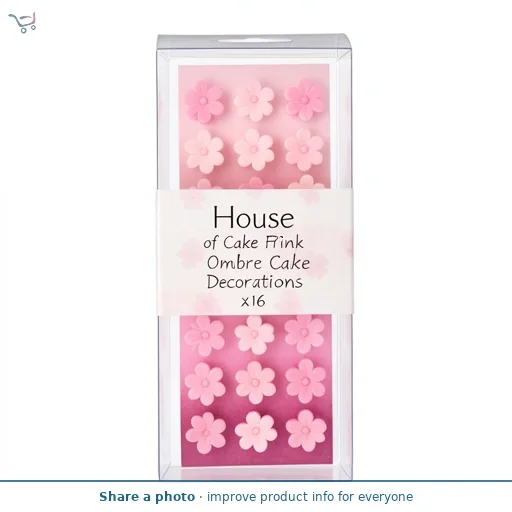 House of Cake Pink Ombre Flower Cake Decorations x16