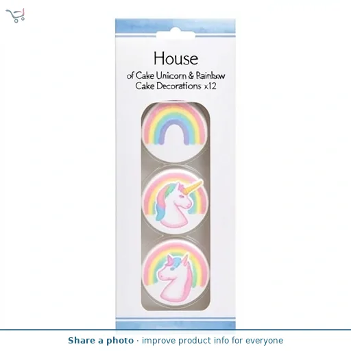 House of Cake Unicorn & Rainbow Cake Decorations x12
