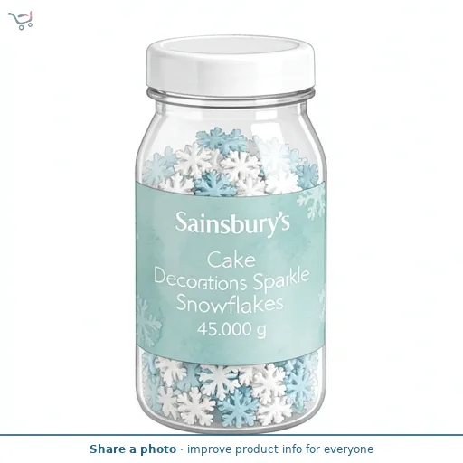 Sainsbury's Cake Decorations Sparkle Snowflakes 45g