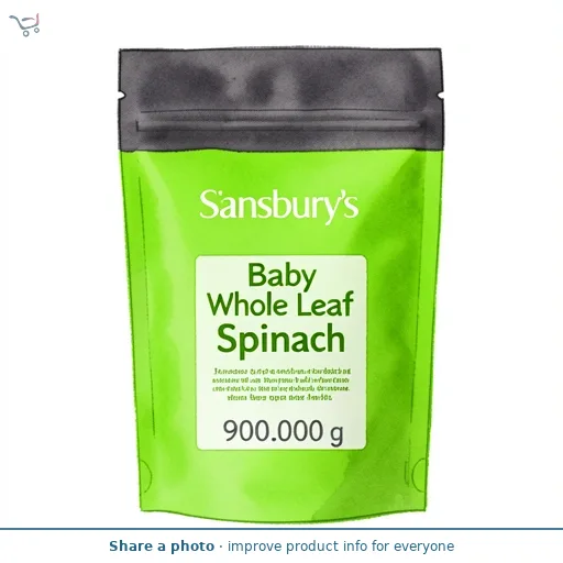 Sainsbury's Baby Whole Leaf Spinach 900g