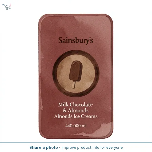 Sainsbury's Milk Chocolate & Almonds Ice Creams 4 X 110ml