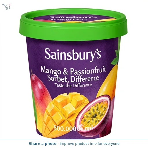 Sainsbury's Mango & Passionfruit Sorbet, Taste the Difference 500ml