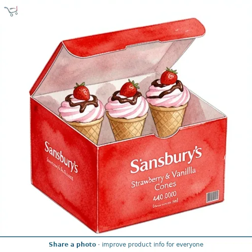 Sainsbury's Strawberry & Vanilla Cones 4x110ml