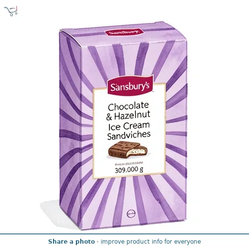 Sainsbury's Chocolate & Hazelnut Ice Cream Sandwiches 309g