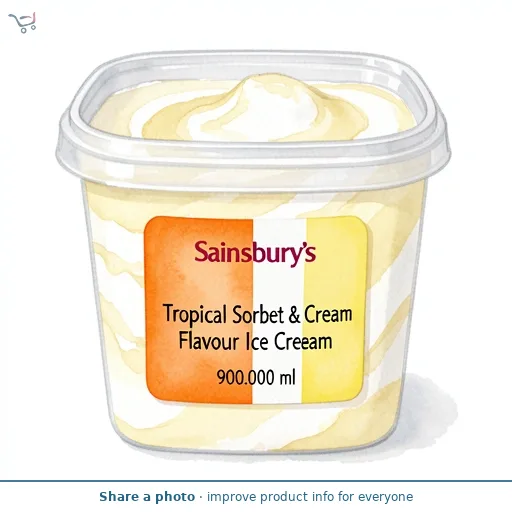 Sainsbury's Tropical Sorbet & Cream Flavour Ice Cream 900ml