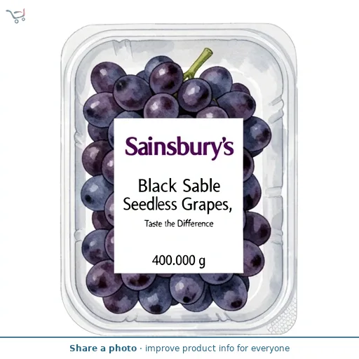 Sainsbury's Black Sable Seedless Grapes, Taste the Difference 400g