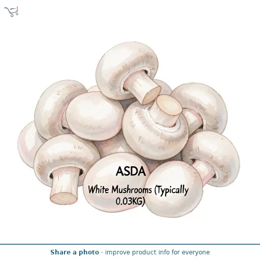ASDA White Mushrooms (Typically 0.03KG)