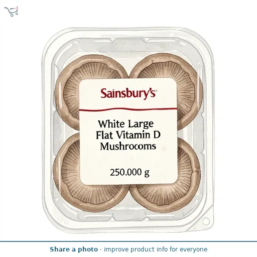 Sainsbury's White Large Flat Vitamin D Mushrooms 250g