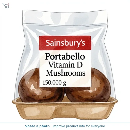 Sainsbury's Portabello Vitamin D Mushrooms 150g