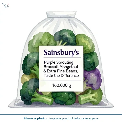 Sainsbury's Purple Sprouting Broccoli, Mangetout & Extra Fine Beans, Taste the Difference 160g