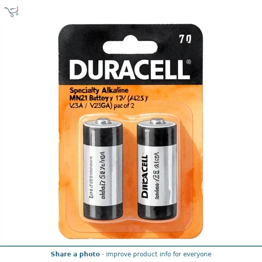 Duracell Specialty Alkaline MN21 Battery 12V (A23 / 23A / V23GA), pack of 2
