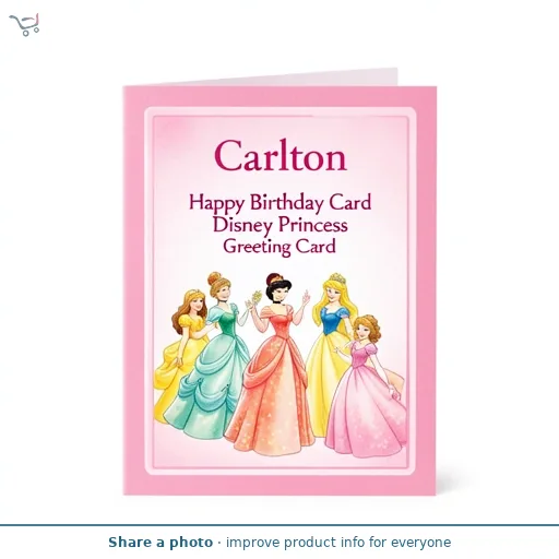Carlton Happy Birthday Card Disney Princess Greeting Card