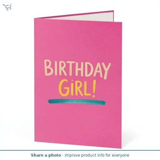 Sainsbury's Birthday Girl Card Neon Greeting Card