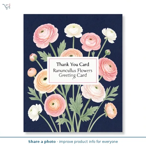 Sainsbury's Thank You Card Ranunculus Flowers Greeting Card