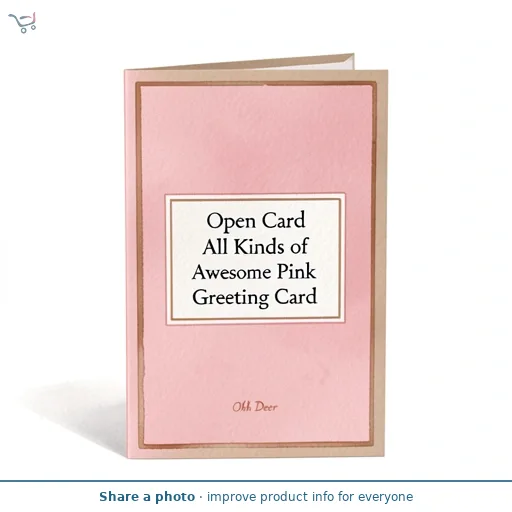 Ohh Deer Open Card All Kinds of Awesome Pink Greeting Card
