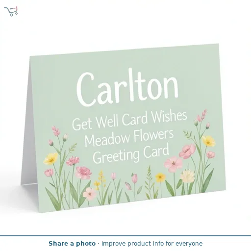Carlton Get Well Card Wishes Meadow Flowers Greeting Card