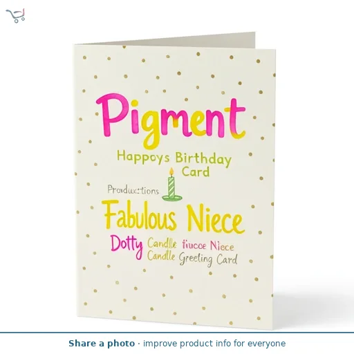 Pigment Productions Happy Birthday Niece Card Fabulous Niece Dotty Candle Greeting Card