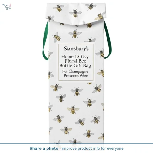 Sainsbury's Home Ditsy Floral Bee Bottle Gift Bag For Champagne Prosecco Wine