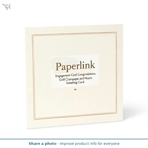 Paperlink Engagement Card Congratulations Gold Champagne and Hearts Greeting Card