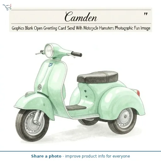 Camden Graphics Blank Open Greeting Card Send With Motorcycle Hamsters Photographic Fun Image