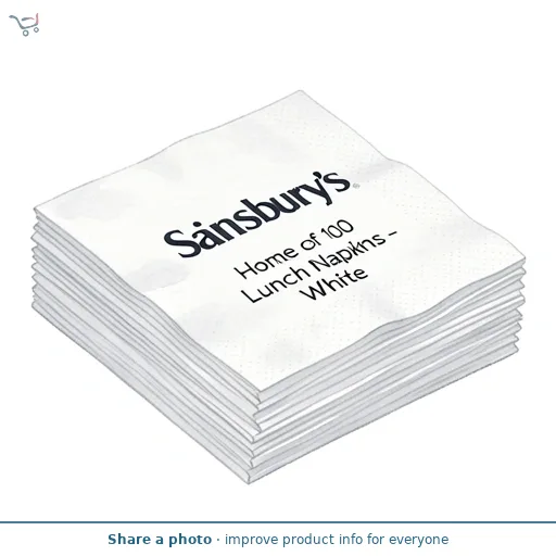 Sainsbury's Home Pack of 100 Lunch Napkins - White