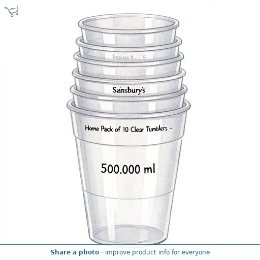 Sainsbury's Home Pack of 10 Clear Tumblers - 500ml
