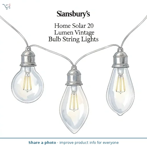Sainsbury's Home Solar 20 Lumen Vintage Bulb String Lights