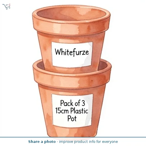 Whitefurze Pack of 3 15cm Plastic Pot