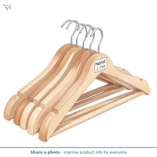 Habitat Pack of 5 Wooden Hangers