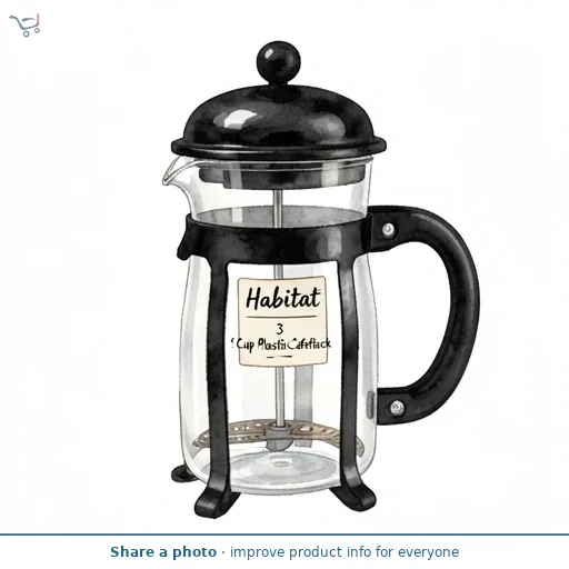 Habitat 3 Cup Plastic Cafetiere - Black