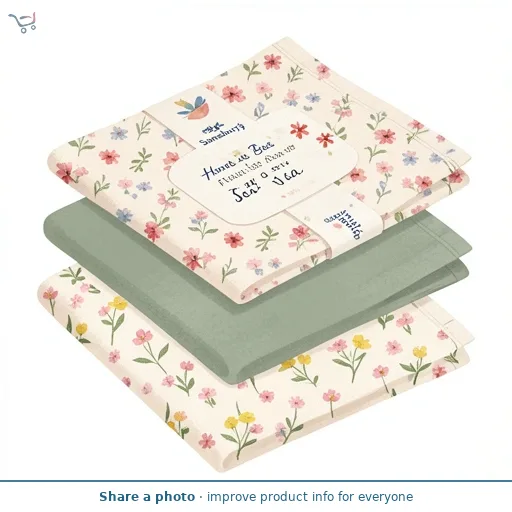 Sainsbury's Home Bee Floral Set of 3 Tea towels