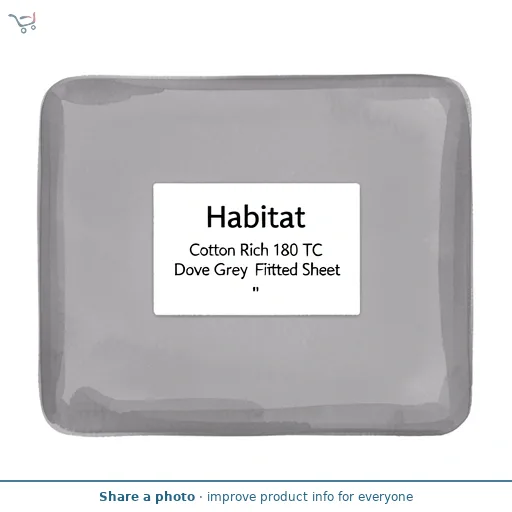 Habitat Cotton Rich 180 TC Dove Grey Fitted Sheet