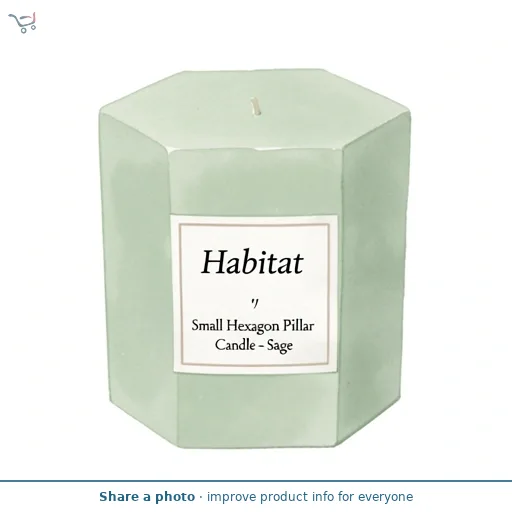Habitat Small Hexagon Pillar Candle - Sage