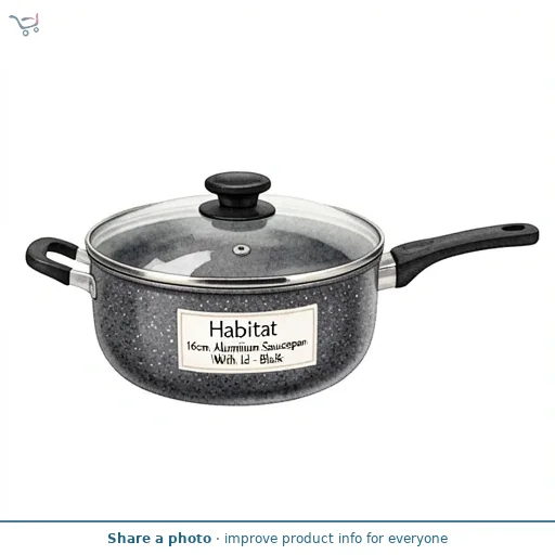 Habitat 16cm Aluminium Saucepan With Lid - Black