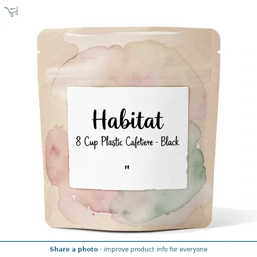 Habitat 8 Cup Plastic Cafetiere - Black
