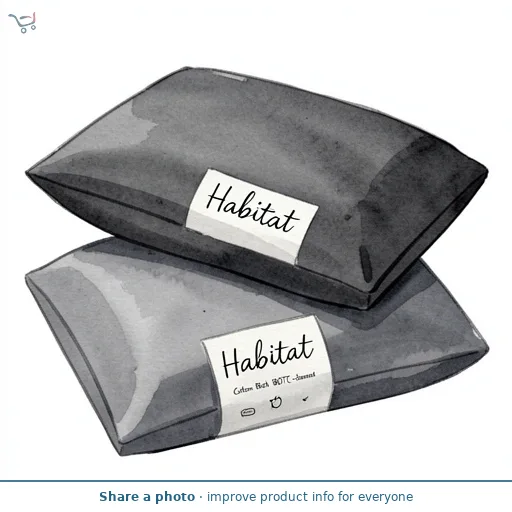 Habitat Cotton Rich 180TC Standard Pillowcase Pair-Charcoal